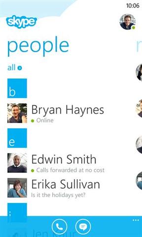 Skype für Windows Phone 8 ist da
