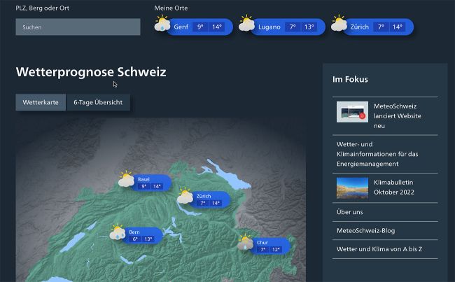 Meteoschweiz frischt Webauftritt auf