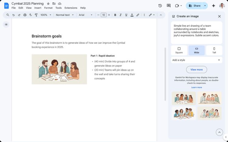 Google Docs bekommt Bildgenerierung via KI