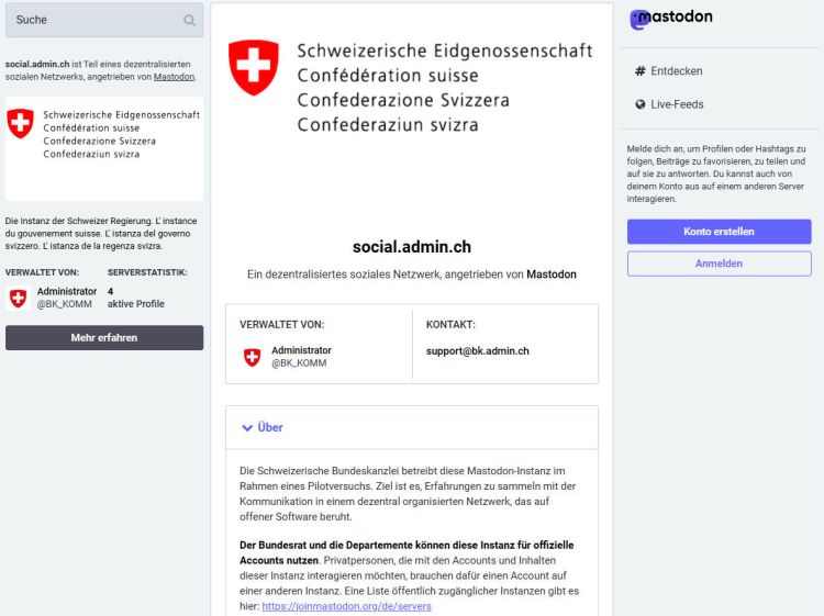 Bund stellt Mastodon-Instanz ein