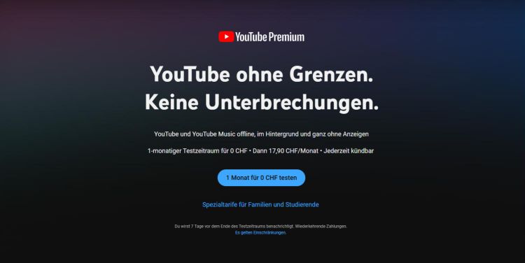 Youtube Premium wird in der Schweiz massiv teurer