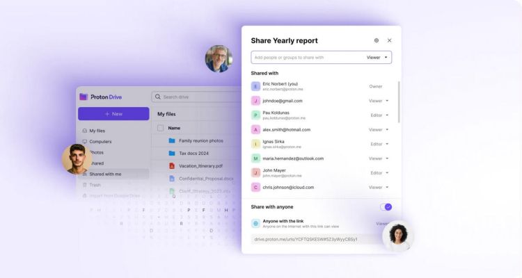 Proton Drive mit erweiterten File-Sharing-Funktionen