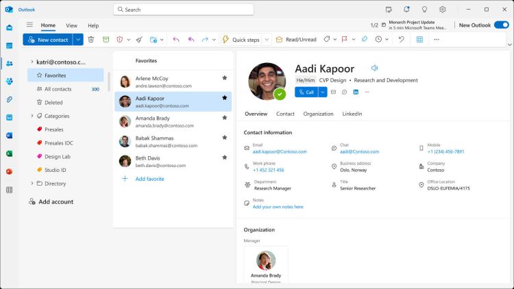 Microsoft schafft einheitliche Kontakte für Teams und Outlook