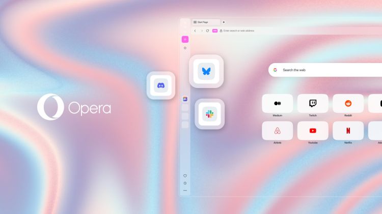 Opera packt Discord, Slack und Bluesky in die Seitenleiste