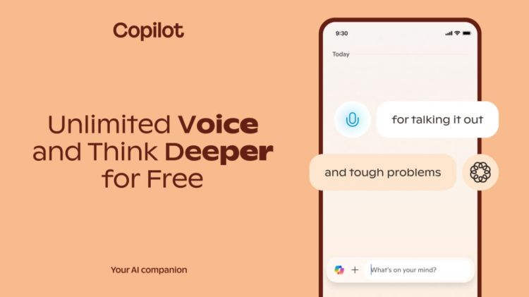 Copilot Think Deeper und Voice werden kostenlos nutzbar