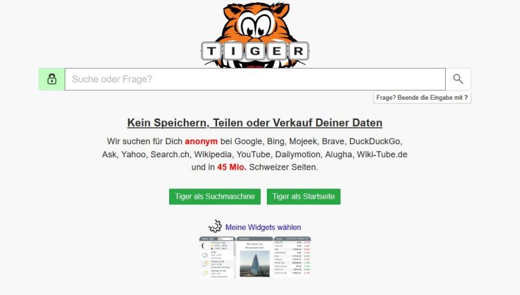 Test Tiger.ch: Vorbildliche Vision, schwache Umsetzung